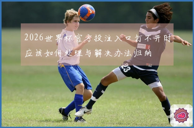 2026世界杯官方投注入口打不开时应该如何处理与解决办法归纳